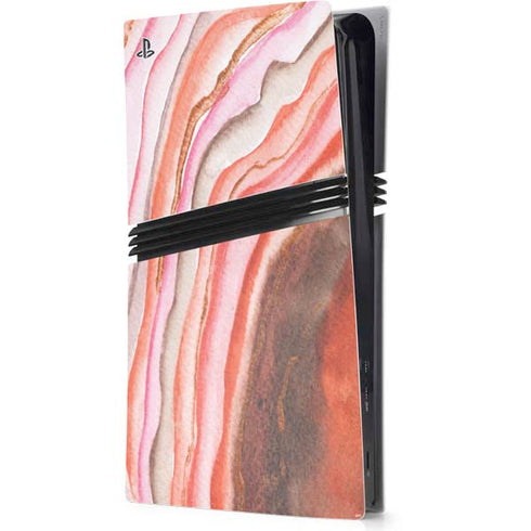 Orange Watercolor Geode PS5 Pro Console Skin